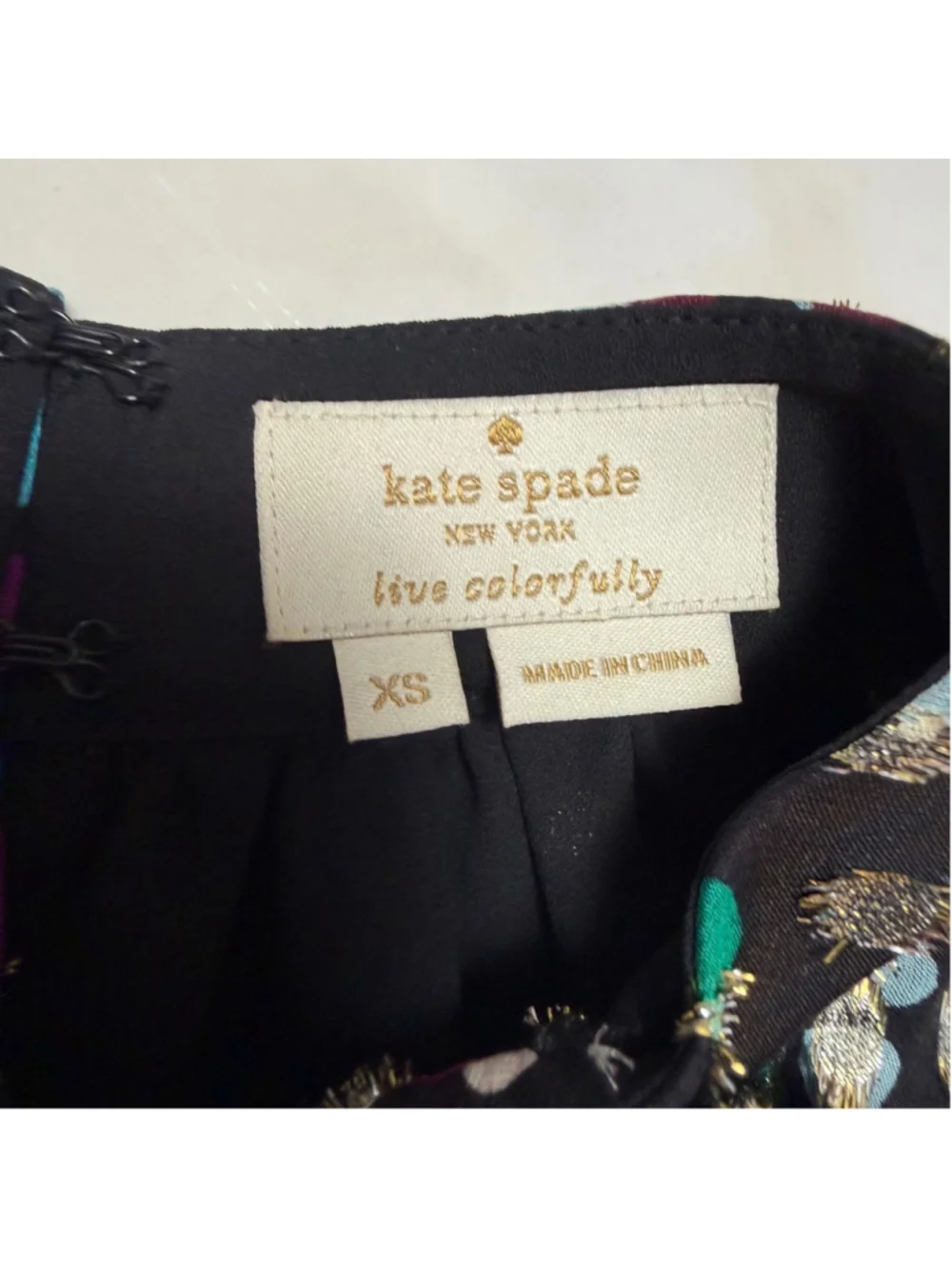 Kate Spade Silk Metallic Confetti Bow Neck Halter Top Multicolor Dot Blouse XS